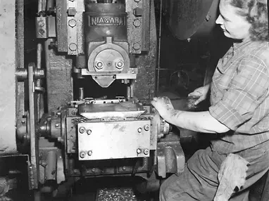 Old Photo Of A Woman Doing Metal Work – Balch Springs, TX – Cox Fence Fittings