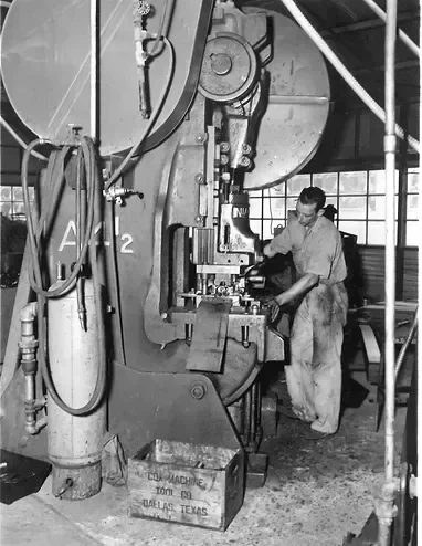 Old Photo Of A Man Doing Metal Work – Balch Springs, TX – Cox Fence Fittings