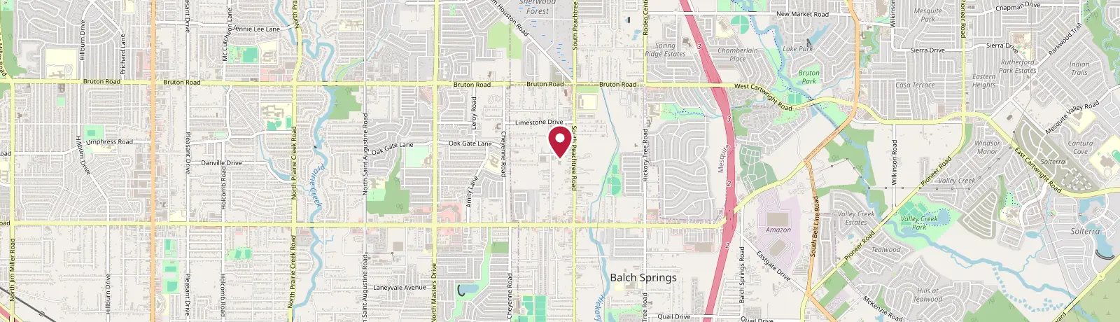 Map showing Cox Fence Fittings at 11324 Russell Street, Balch Springs, TX